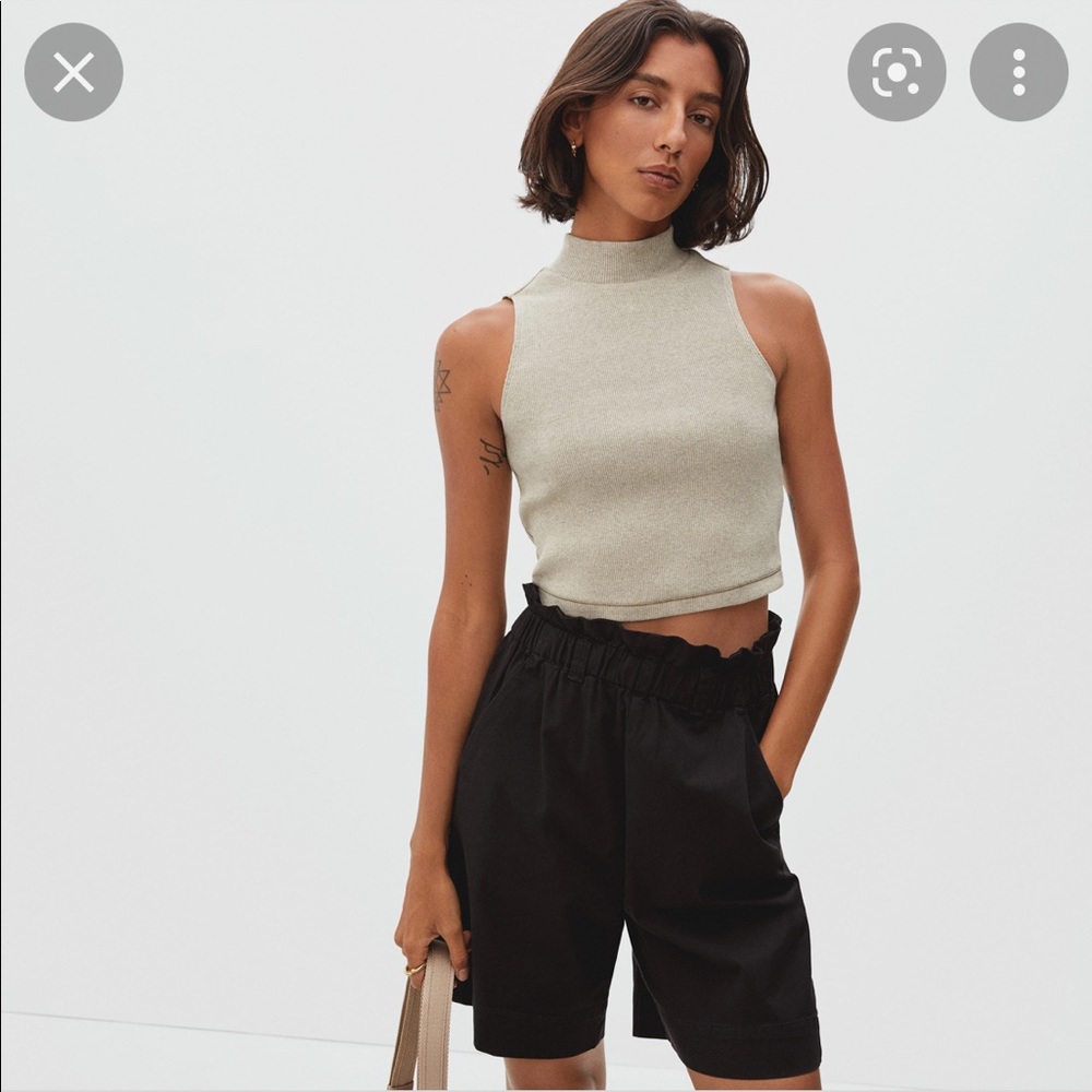 Everlane Ribbed Mockneck Tank in Oat